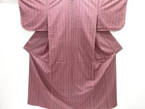 未使用品　縞織り出し手織り紬着物